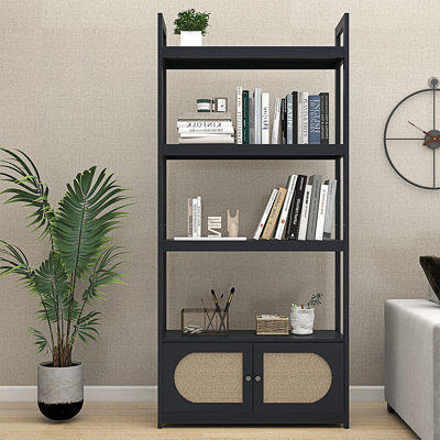 Wall Corner Bookcase Tall Bookshelf Storage Organizer 5 Tiers Corner Shelf Stand Wood Display Storage Rack Home Furniture Natural Wood Ladder Shelf Un