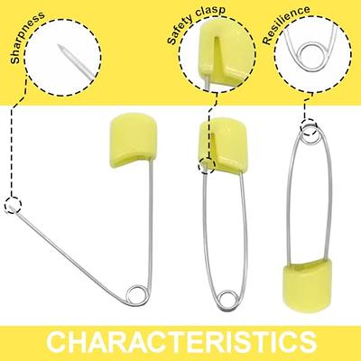 50pcs Safety Pins Baby Diaper Pin Nappy Pin Bibs Pins Plastic Head Clothing  Pins 