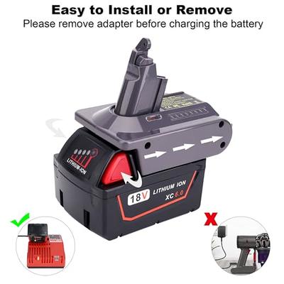 V6 Battery Adapter for Dyson, Convert for DeWalt 18V 20V Lithium Battery to  for Dyson V6 SV04 SV03 DC59 DC58 DC62 SV09 SV05 Animal Absolute Motorhead