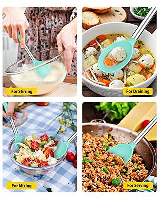Silicone Spoons,mixing Spoons Heat Resistant Baking Serving Spoon Silicone  Cooking Tools One Piece Design Silicone Spoon For Kitchen Cooking Stirring