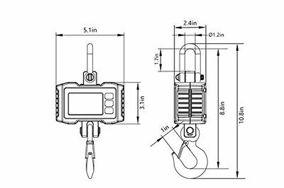 LCD Digital Crane Scale Heavy Duty Hanging Scale Weight Measure 500KG  1000LB