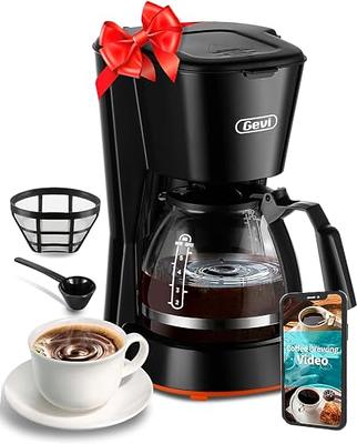 Gevi 4-Cup Coffee Maker with Auto-Shut Off, Small Drip Coffeemaker Compact Coffee Pot Brewer Machine with Cone Filter, Glass Carafe and Hot Plate