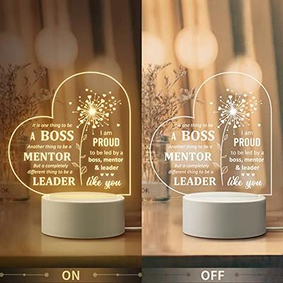 Boss Gifts for Women Office, Thank You Gift, Appreciation Gift, Leaving  Going Away Gifts Retirement Coworker Leader Boss Day Presents, Acrylic  Hanging