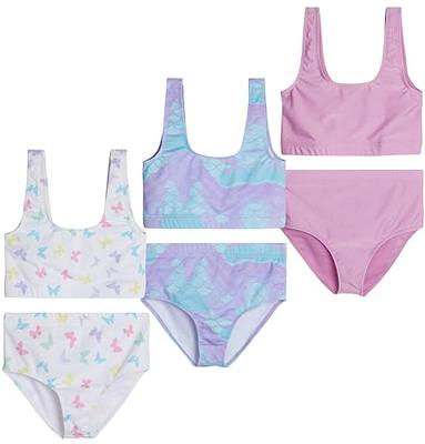 Real Essentials 3 Pack: Girls Two Piece Swimsuit Bathing Swim Suit