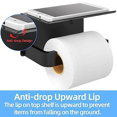 Rustproof And Stainless Steel Toilet Paper Holder With Phone Shelf