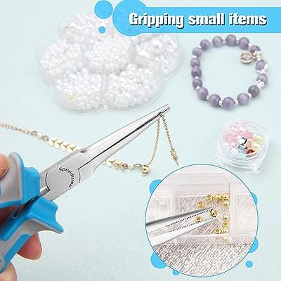 SPEEDWOX Mini Needle Nose Chain Nose Pliers Flat Smooth Jaw Pliers 5-1/2  Inches Miniature Pliers Micro Small Jewelry Making Bending Wire Open and