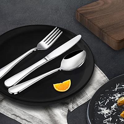48-Piece Black Silverware Set with Steak Knives, Black Flatware Set for 8,  Food-Grade Stainless Steel Tableware Cutlery Set
