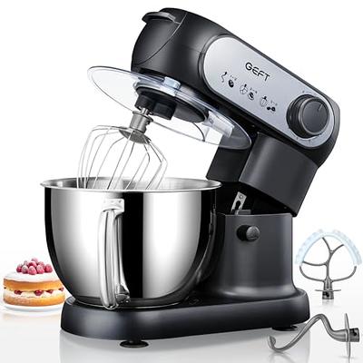 GEFT Stand Mixer, 6 QT 600W Tilt-Head Dough Mixer, 6+P speed Mixers Kitchen  Electric Stand Mixer with Stainless Steel Bowl, Dishwasher-Safe Dough Hook,  Flat Beater, Wire Whisk, Splash Guard, Black - Yahoo