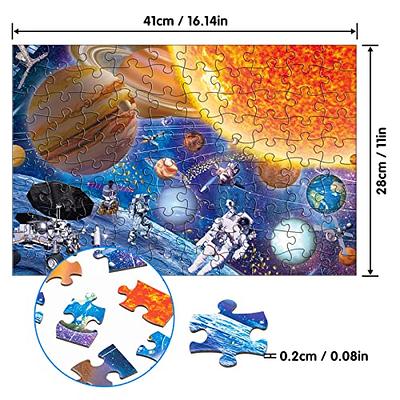 Space Puzzle for Kids Ages 4-8 Solar System - 8 Planets for Kids Puzzle for  Kids 3-5, 100 Pieces Puzzles for 3 4 5 6 7 8 Year Olds Boys Girls