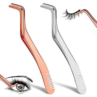 TIESOME 2 in 1 Eyelash Tweezers with Comb, 2 Pieces Eyelash Applicator Tool  Curved False Lash Tweezers Nipper Stainless Steel Eyelash Tweezers for  False Eyelashes Application - Yahoo Shopping