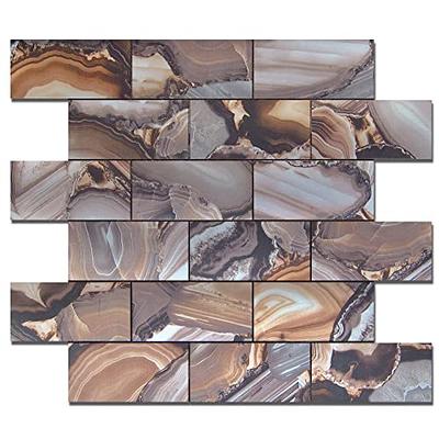 Kieacia 10-Sheet Peel and Stick Kitchen Backsplash Tiles, PVC Self