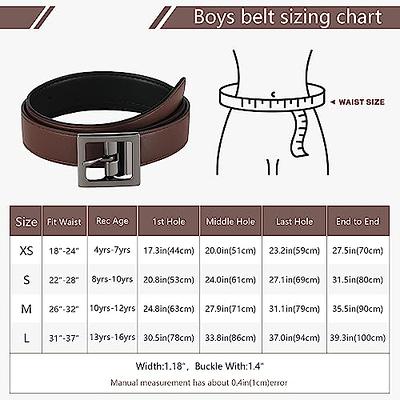 Kid/Child Leather Belt sizing chart