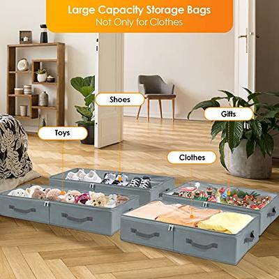 Supowin Underbed Storage Containers 3 Pack, Large Under Bed Storage Bins  with Lids, Foldable Sturdy Under the Bed Storage Drawer for Organizing  Clothes, Shoes, Blankets, Pillows-Grey - Yahoo Shopping