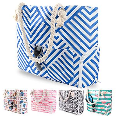 Canvas Water Resistant Beach Tote Bag 