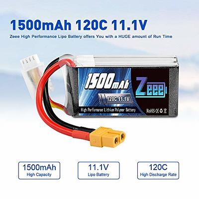 Zeee 2S Lipo Battery 1500mAh 7.4V 60C with Deans Plug for RC Models(2