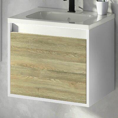 36 Single Bathroom Vanity Set with Ceramic Sink Ebern Designs Base Finish: White