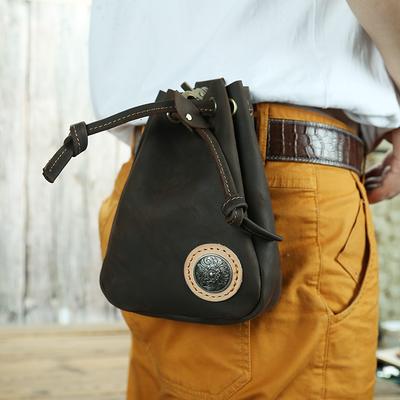 Outdoor leather belt bag