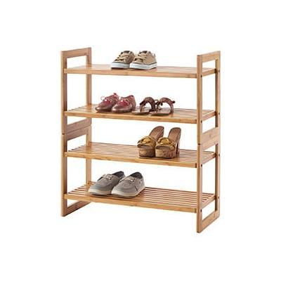 Oceanstar 3 Tier Brown Wood Shoe Rack - Holds 12 Pairs of Shoes