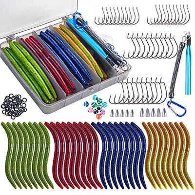 Goture 143PCS Wacky Worm Fishing Lure Kit, Bass Fishing Wacky Rig Kit,  Wacky Rig Tool Kit