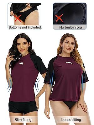 Halcurt Sun Swim Shirt Women UPF 50 UV Protection Rash Guard Swim Tops  Burgundy M - Yahoo Shopping