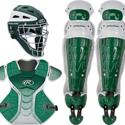 Rawlings | Velo 2.0 Baseball Catcher's Set | NOCSAE Certified | Youth Ages  12 and Under |Dark Green/White