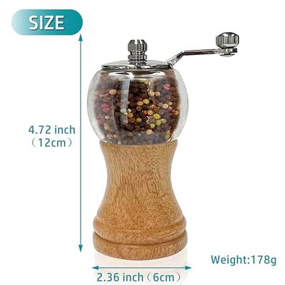 PepperMate Traditional Pepper Mill- Manual High Volume Peppercorns and Salt  Grinder with Ergonomic Turnkey Handle and Ceramic Precision Mechanism with