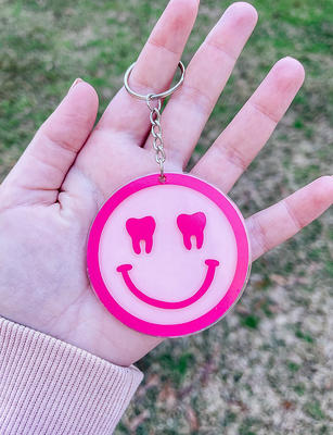 Smiley Face Acrylic Keychain
