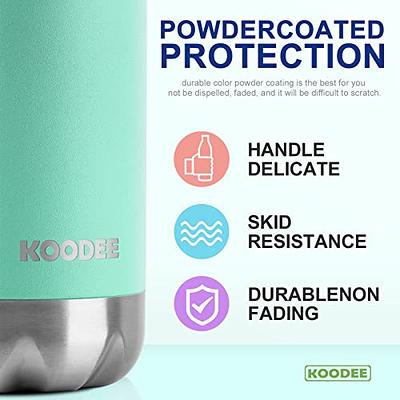 koodee 12 oz Stainless Steel Water Bottle for Kids, Double Wall Vacuum Insulated Flask Cola Shape Metal Water Bottles for School (White)