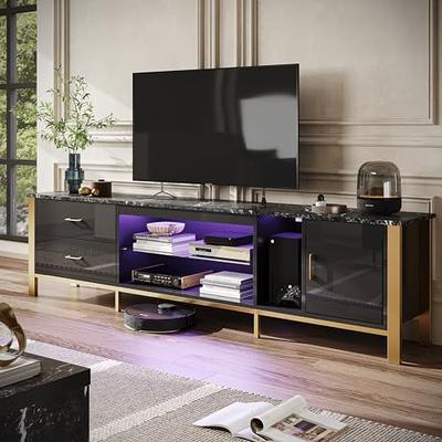 Bestier TV Stand for 75/80/85 inch TV, LED Gaming Entertainment Center,  Modern TV Cabinet