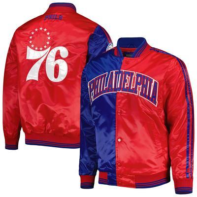 Starter Light Blue/Red Houston Oilers Locker Room Throwback Satin Varsity Full-Snap Jacket