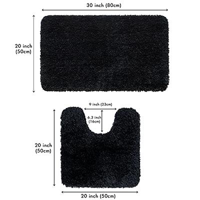 MIULEE Microfiber Toilet Bath Mat U-Shaped Contour Shaggy Bathroom Rug