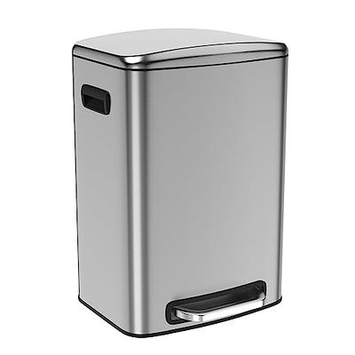  Glad Stainless Steel Step Trash Can with Clorox Odor Protection   Large Metal Kitchen Garbage Bin with Soft Close Lid, Foot Pedal and Waste  Bag Roll Holder, 20 Gallon, Stainless 