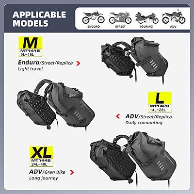 Rhinowalk motorcycle bag waterproof 28L Anti-Vibration Motor Side Shoulder  Bag Motorbike Panniers 28L(14L*2) for most Adv 1 Pair