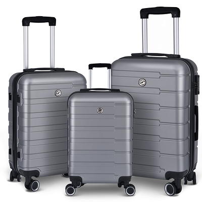 3 Piece Luggage Sets Hard Shell Suitcase Set with Spinner Wheels for Travel  Trips Business 20 24 28, Navy Blue