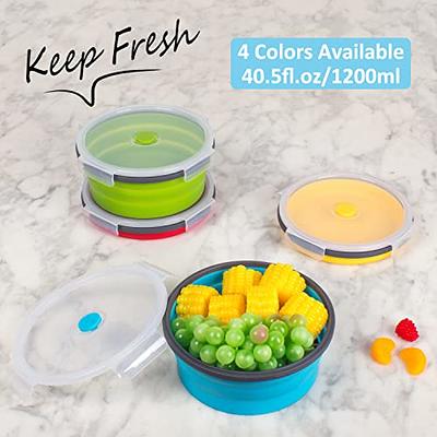 Collapsible Silicone Food Storage Container Set with Lids