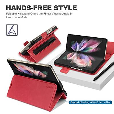 Samsung Galaxy Z Fold 4 Wallet Case with S Pen Holder PU Leather Zipper  Folio