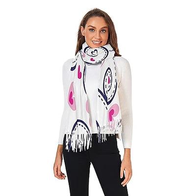 OTVEE Scarves for Women Valentine Pink Hearts Spiral Scarf Soft