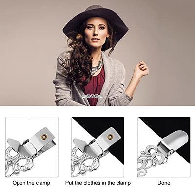 4pcs Vintage Sweater Shawl Clips, Retro Cardigan Collar Clips, Dress Shirt  Brooch Clips For Women Girls Wearing