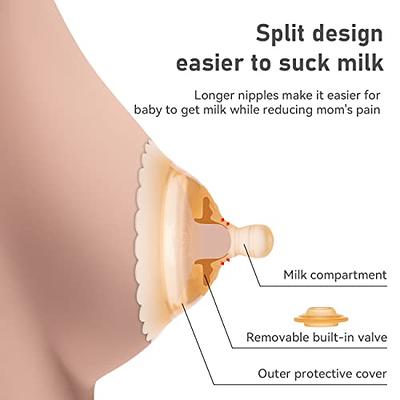 Loveishere Nippleshield Premium Contact Silicone Nipple Shields for Breastfeeding  Nursing Difficulties or Flat Inverted Nipples, with Carry Case 2 PC - Yahoo  Shopping