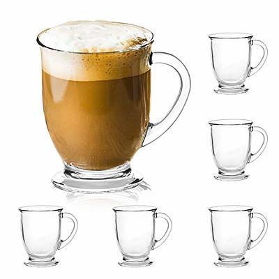 LUXU Glass Coffee Mugs 16 oz,Set of 4 Large Glass Coffee Cups Clear Tea Cups ,Cute Coffee Bar Accessories,Iced Coffee Glasses,Lead-Free Glass Cups for  Water,Latte,Milk-Flat Bottomed Design - Yahoo Shopping