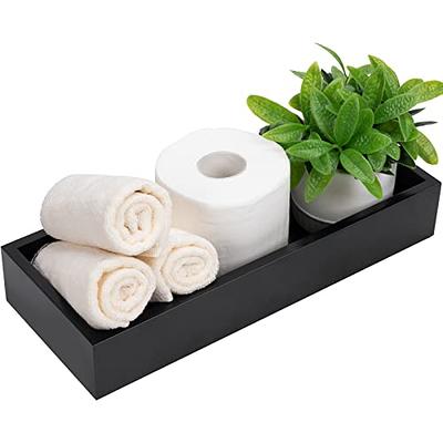 Dyiom Turntable Vanity Tray 9 inch for Perfume Candle, Bamboo Kitchen Sink Countertop Organizer for Keep Glass, Black