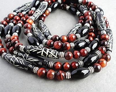 Buy The Mens Black Onyx and Red Mosaic Beaded Necklace | JaeBee 18