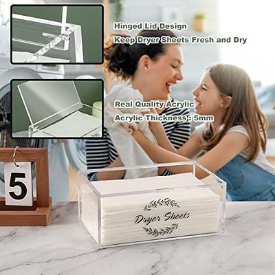 Kigley 2 Pcs Clear Dryer Sheet Holder Acrylic Laundry Pods Container with  Lid Transparent Dryer Sheet Dispenser Laundry Room Organizer Storage Box  for Detergent Fabric Softener Sheets, 2 Size - Yahoo Shopping