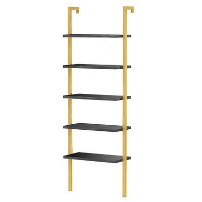 Nathan James Theo 73 in. White and Gold Brass Metal 2-Shelf Wall