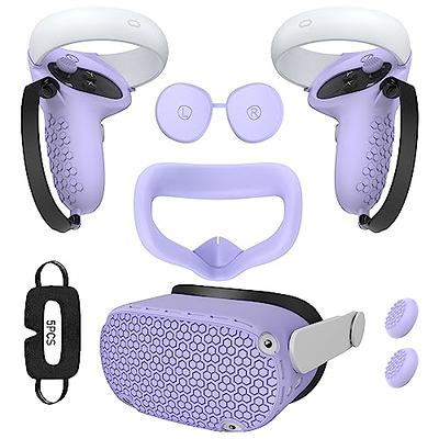 For Oculus Quest 2 Accessories, Accessory Set for Meta Quest 2, Include  Silicone Face Cover, Controller Grip Cover, VR Shell Cover, Lens Cover