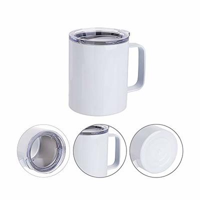 PYD Life Sublimation Mugs Blank Stainless Steel Coffee Tumbler 10 OZ White  Double Walled Coffee Camping Mugs with Handle and Lid for Cricut Mug Press  Machine Heat Transfer Print 4 Pack - Yahoo Shopping