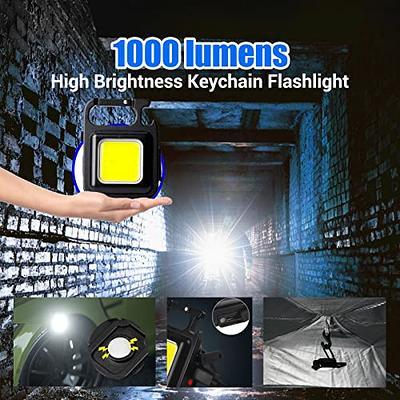 Rechargeable Cob Keychain Light with Retractable Keychain, Bottle