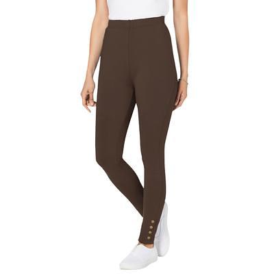 Plus Size Women's Snap Trim Legging by Woman Within in Chocolate