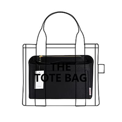 Newest ONTHEGO GM MM & Book Tote Felt Purse Tote Bag Organizer Insert  Shaper with Zipper Pockets (Black, LV ONTHEGO GM)