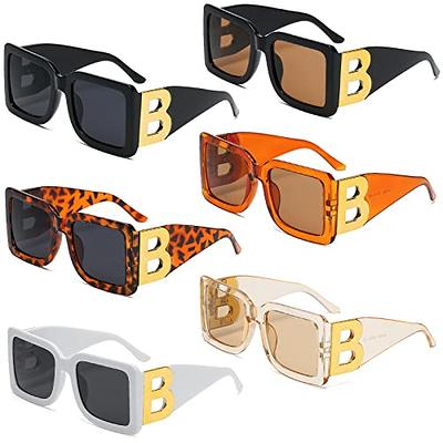 YQVIE 6 Pack Oversized Square Sunglasses Bulk for Women Men Trendy